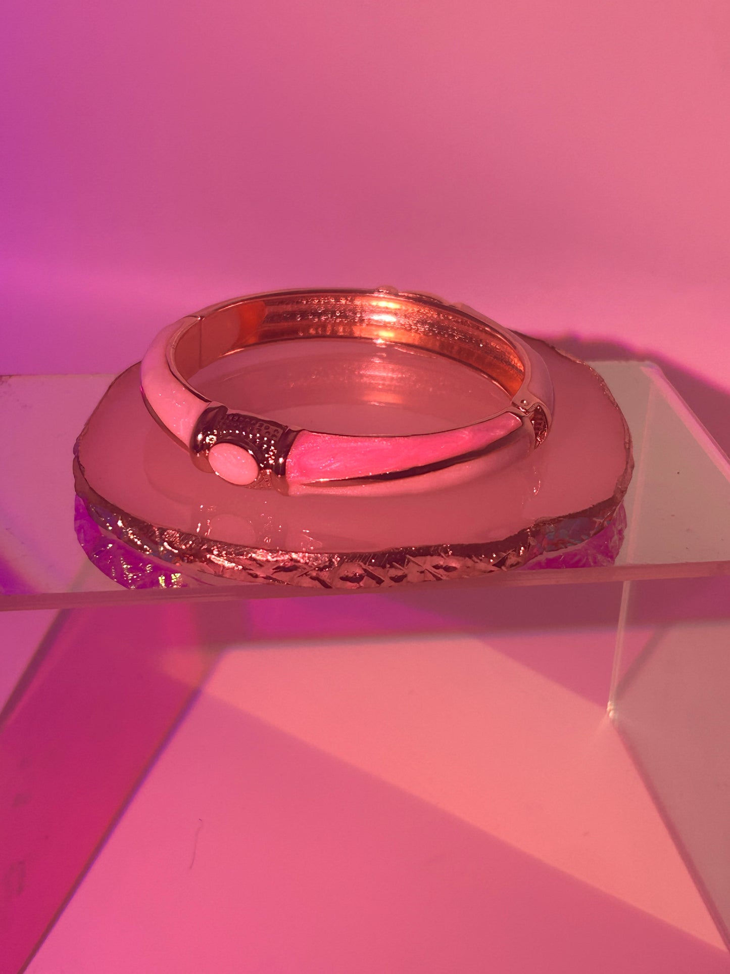 Pink geo bangle